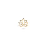 Lotus Flower Flat Back Earring 9k Gold on white background