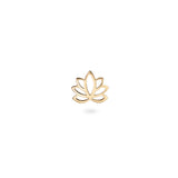 Lotus Flower Flat Back Earring 9k Gold on white background