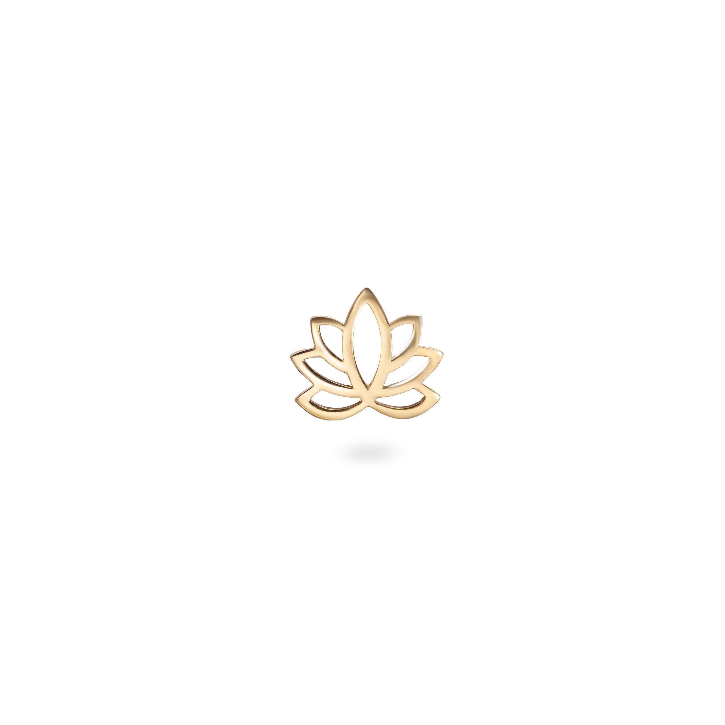 Lotus Flower Flat Back Earring 9k Gold on white background