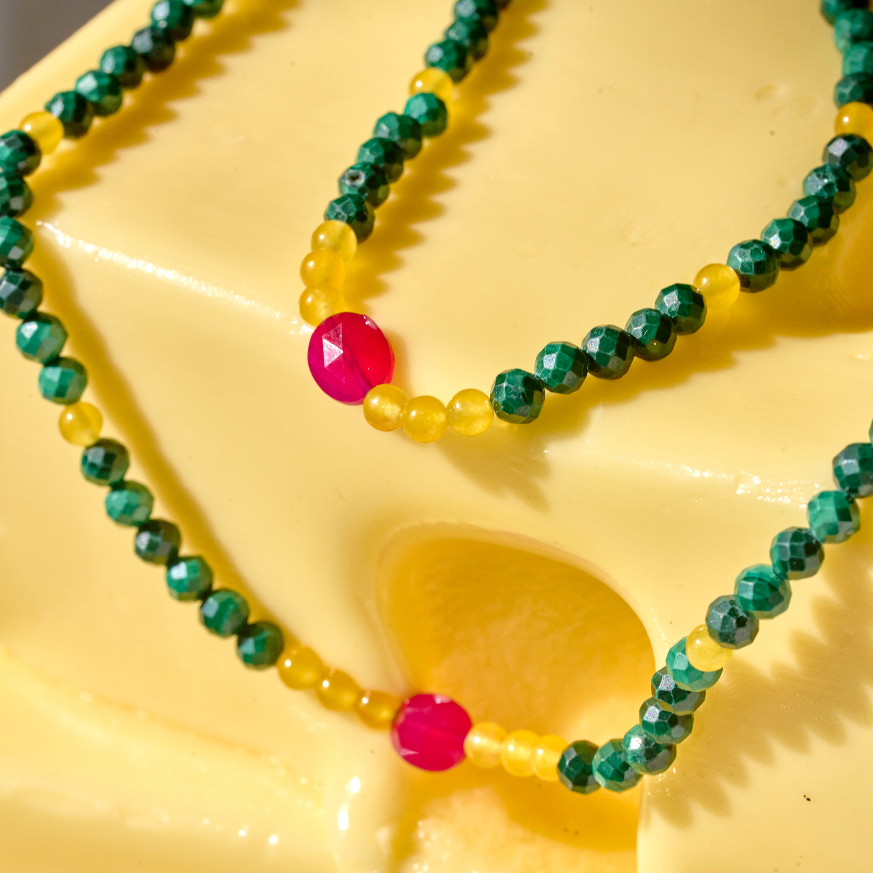 beaded jewellery on butter