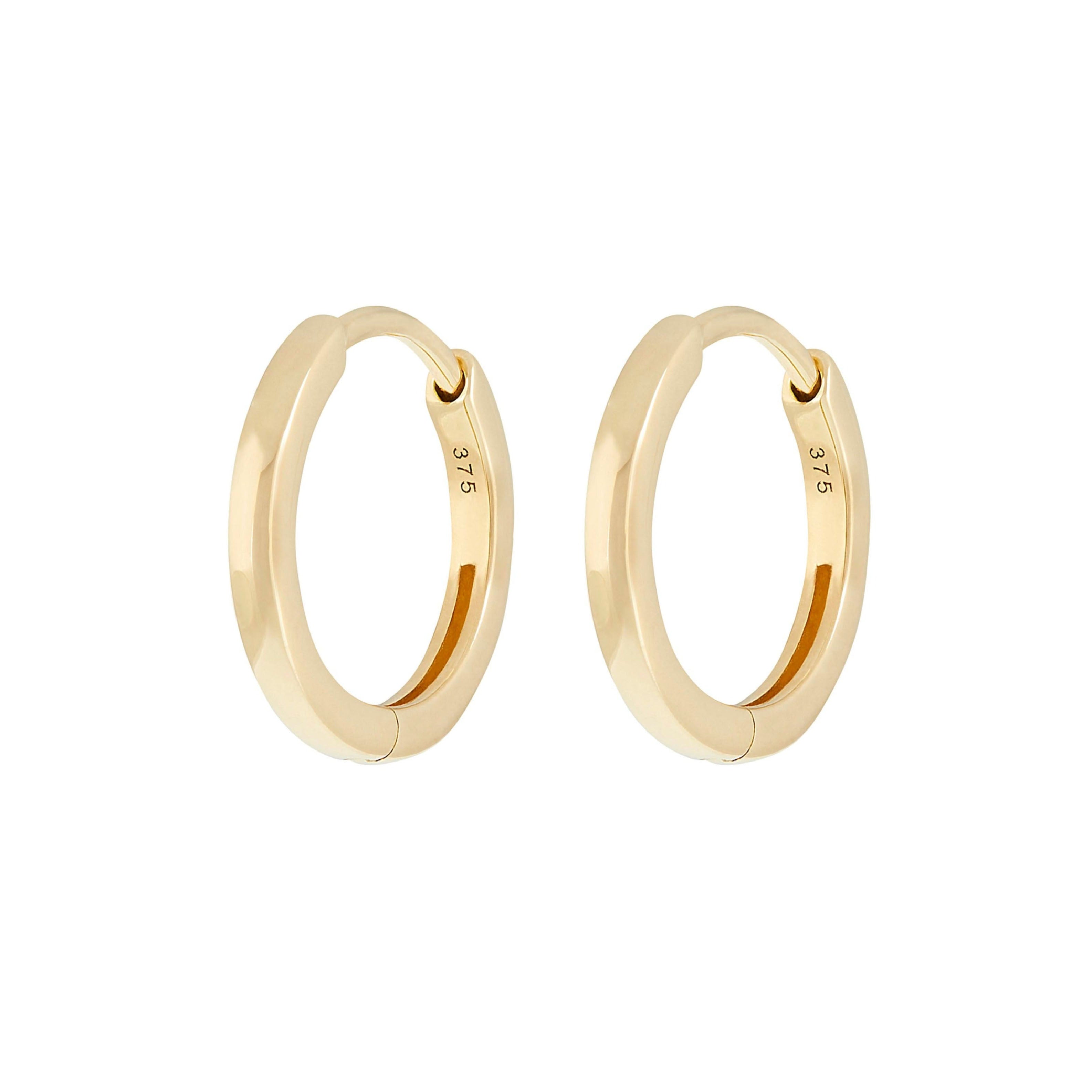 Medium Hoop Earring Pair 9K Gold