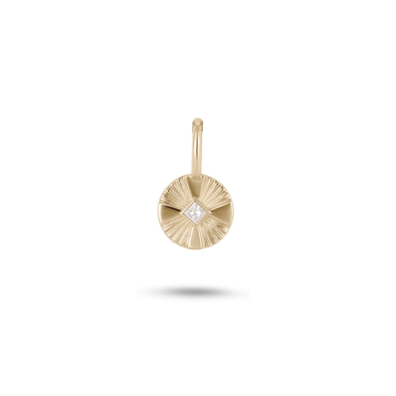 mini diamond coin pendant 9k gold white background