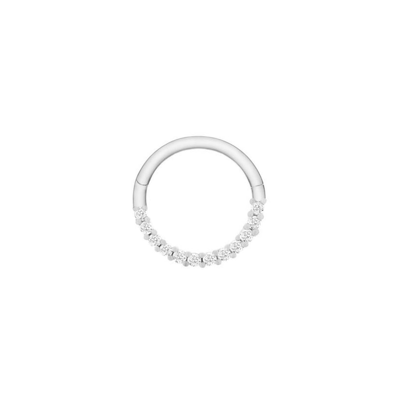 Diamond Pavé Daith Hoop Sterling Silver