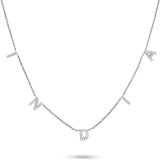 Personalised White Sapphire Initial Necklace Sterling Silver