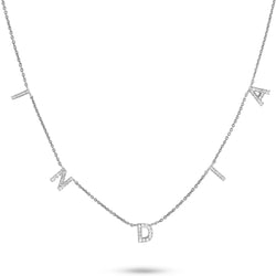 Personalised White Sapphire Initial Necklace Sterling Silver