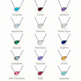 Personalised Raindrop Necklace Sterling Silver