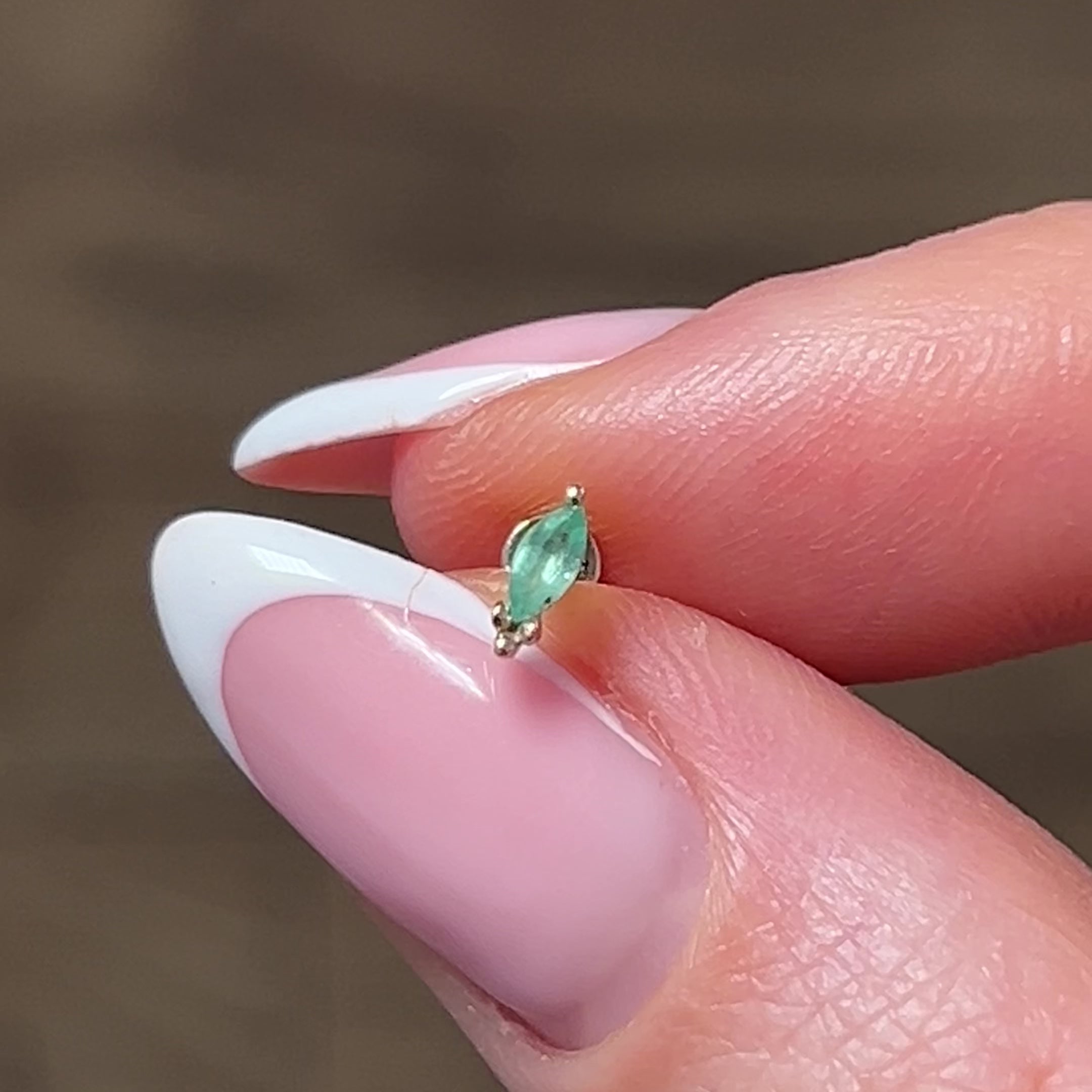 video of the Emerald Marquise Beaded Flat Back Earring 9k Gold