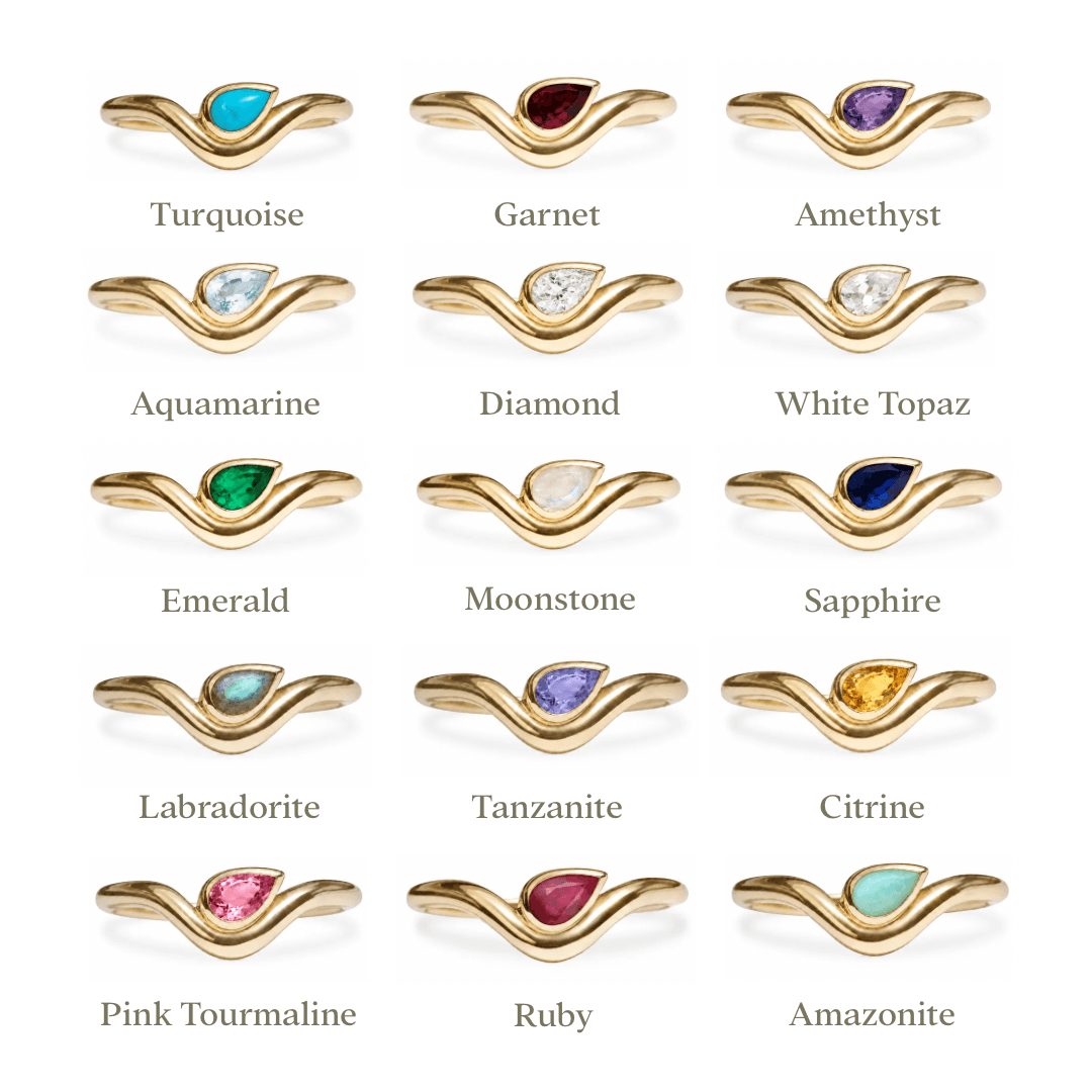 Personalised Raindrop Ring 9k Gold