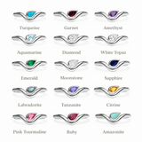 Personalised Raindrop Ring Sterling Silver
