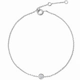 White Sapphire Solitaire Bracelet Sterling Silver