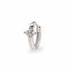 White Sapphire Cluster Huggie Hoop Earring Sterling Silver