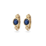 Sapphire Huggie Hoop Earrings 9k Gold Pair