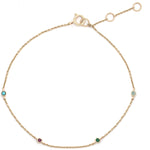 solid gold gemstone beacelet