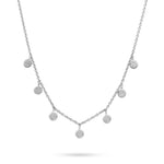 Mini Coin Necklace Sterling Silver on white background
