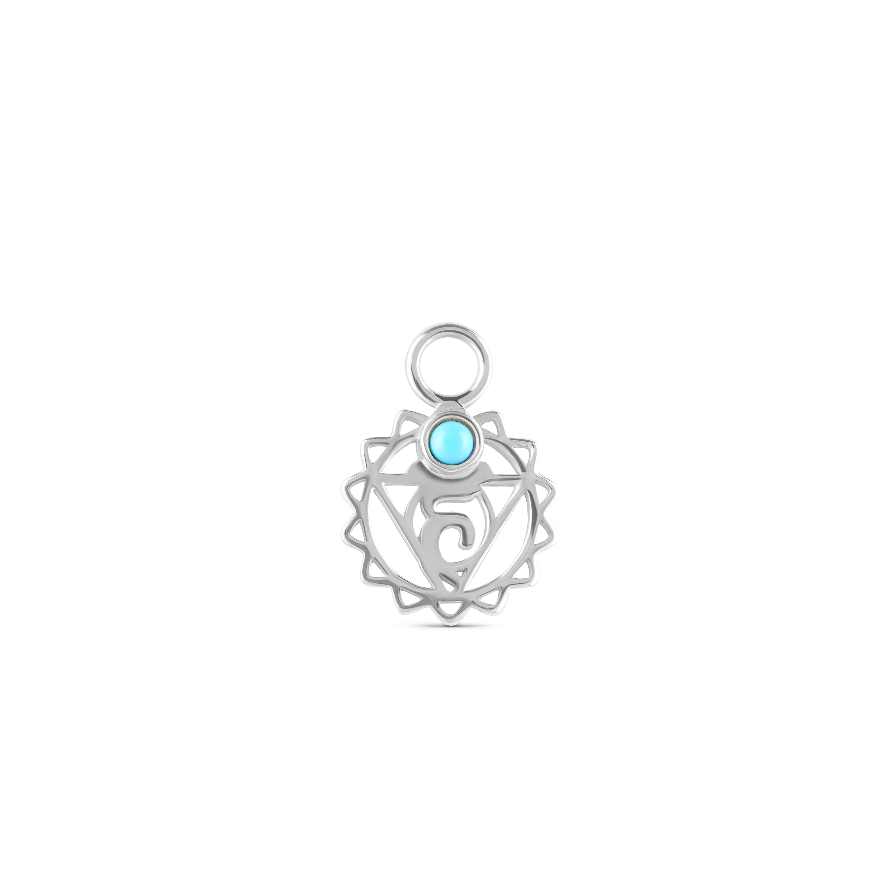 Throat Chakra Earring Charm Sterling Silver Sample