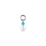 Pearl & Turquoise Earring Charm Sterling Silver