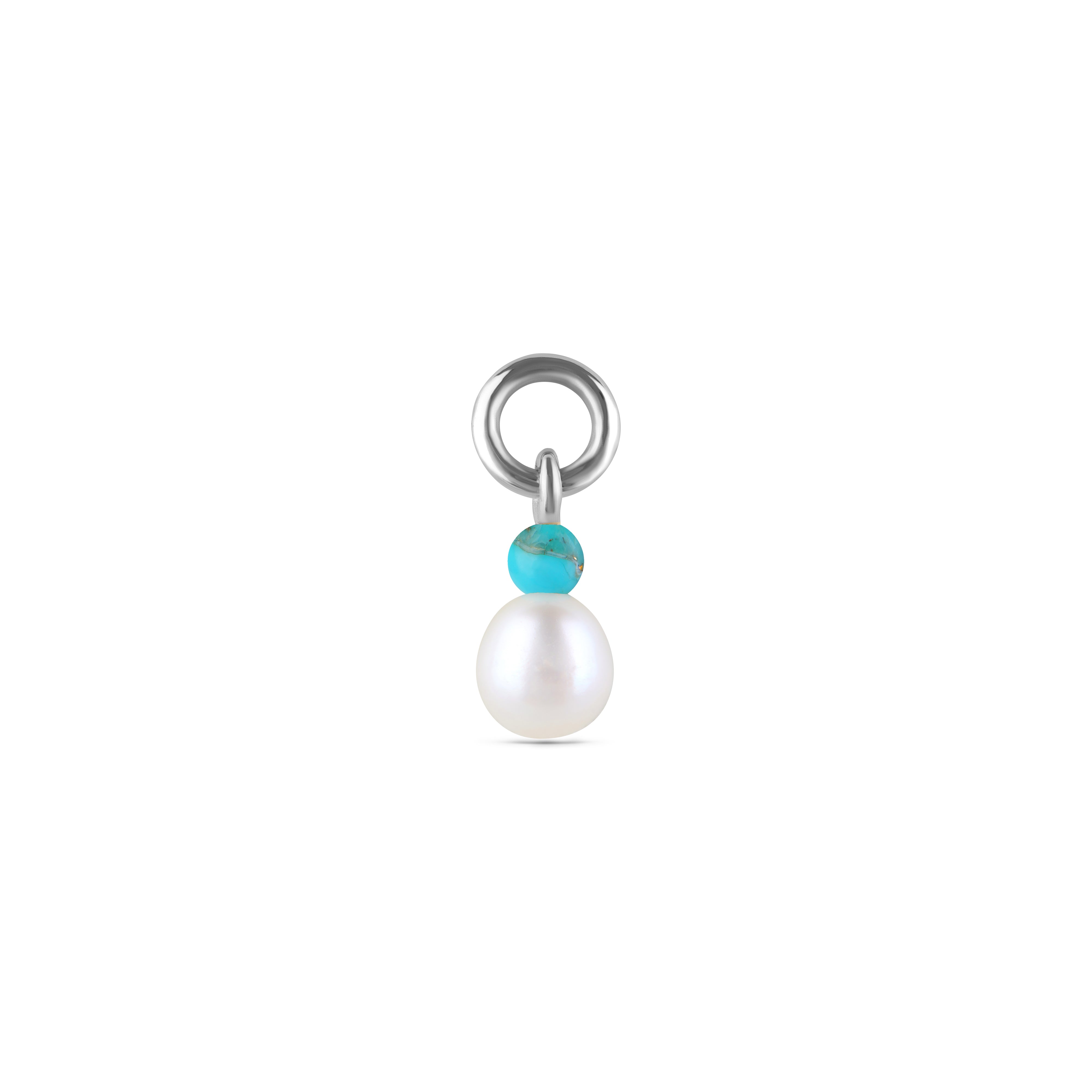 Pearl & Turquoise Earring Charm Sterling Silver