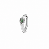 Emerald Snake Huggie Sterling Silver