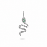 Emerald Snake Pendant Sterling Silver
