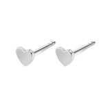 Heart Stud Earrings Pair Sterling Silver