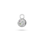 Multi Semi-Precious Organic Coin Earring Charm Sterling Silver