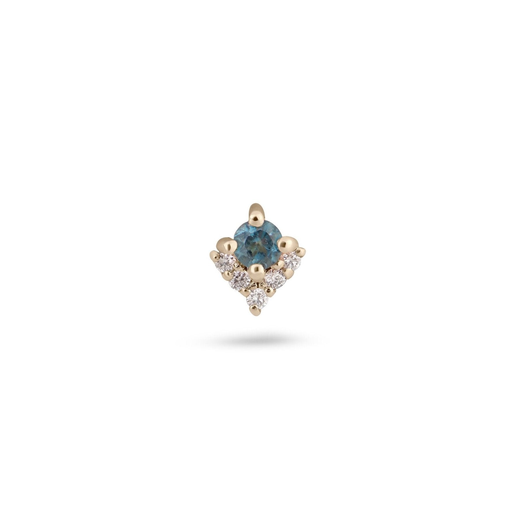 London blue topaz & diamond flat Back