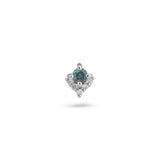 London Blue Topaz & Diamond Arrow Flat Back 14k White Gold