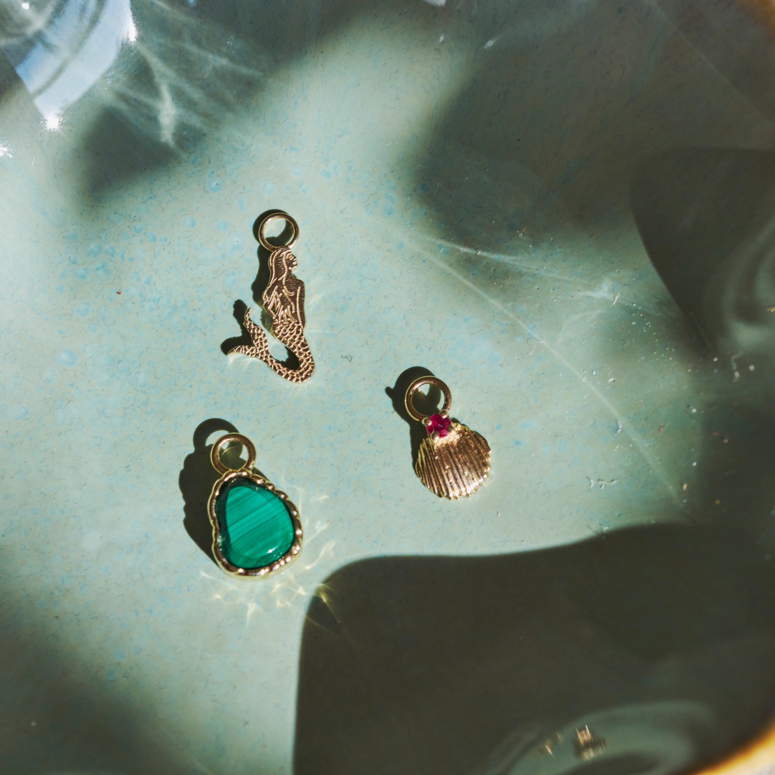 mermaid charm on dish