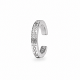 White Sapphire Starburst Ear Cuff Sterling Silver on white background