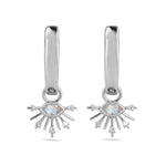 Sterling silver moonstone hoops