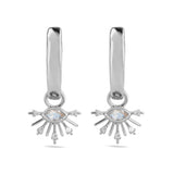 Sterling silver moonstone hoops
