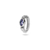 Tanzanite & White Sapphire Huggie Hoop Earring Sterling Silver