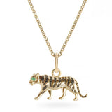 Emerald Tiger Necklace 9k Gold