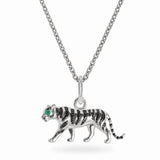Emerald Tiger Necklace Sterling Silver