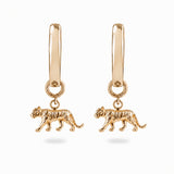 Tiger Hoop Earrings 9k Gold