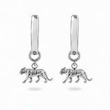 Tiger Hoop Earrings Sterling Silver