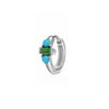 Green Tourmaline & Turquoise Huggie Hoop Earring Sterling Silver