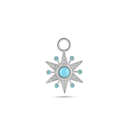 Limited Edition Turquoise Star Earring Charm Sterling Silver