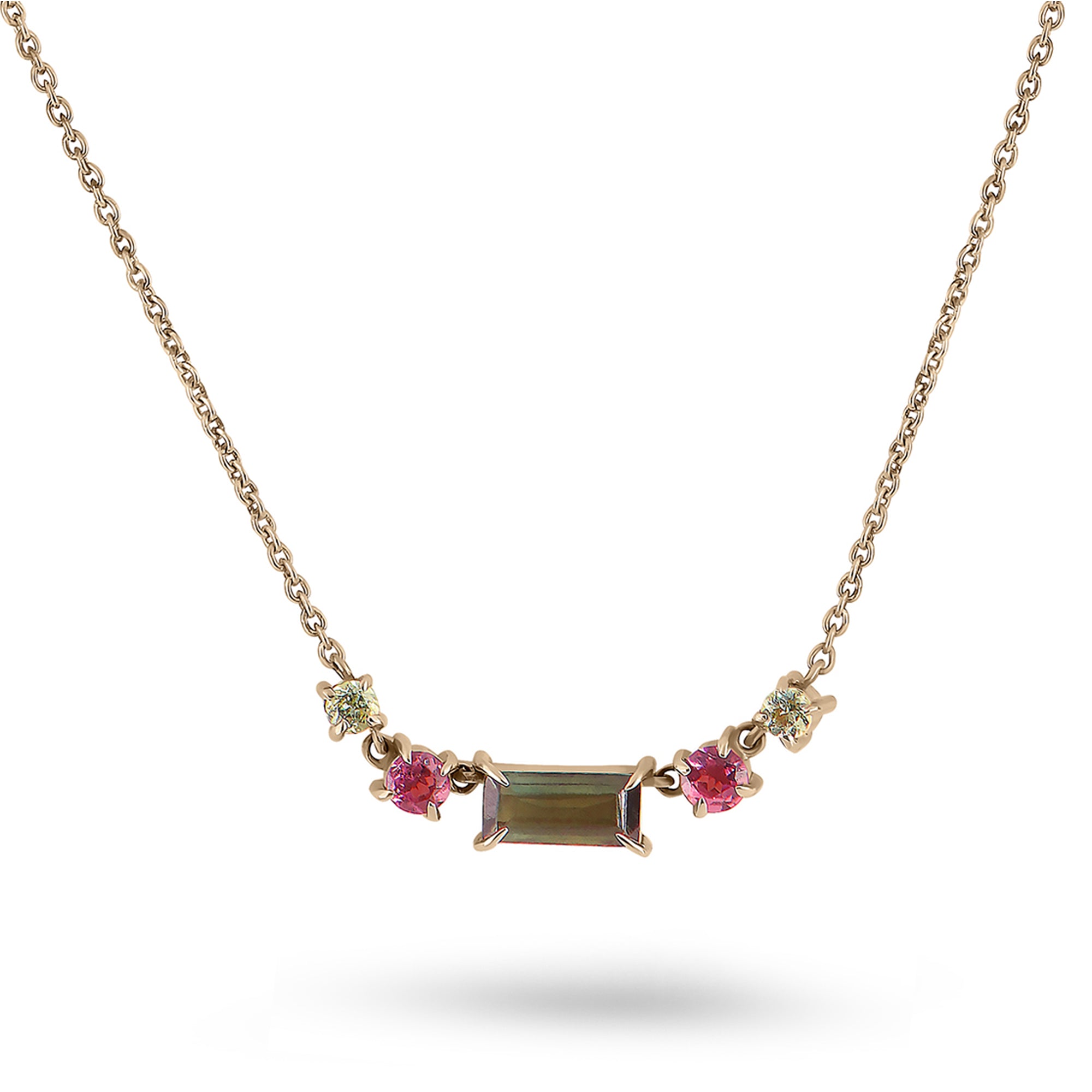 watermelontourmaline necklace gold