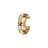 Wide Hammered Ear Cuff 14k Gold Vermeil on white background
