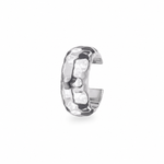 Wide Hammered Ear Cuff Sterling Silver on white background