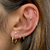Moonstone Arrow Flat Back Earring 14k Gold