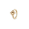 Beaded Flower Seamless Huggie Earring 9k Gold