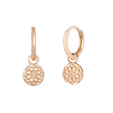 Zohreh Coin Charm Hoop Earrings 9k Gold