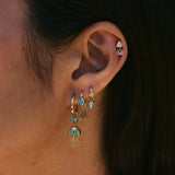 Beaded Flower Seamless Huggie Earring 9k Gold
