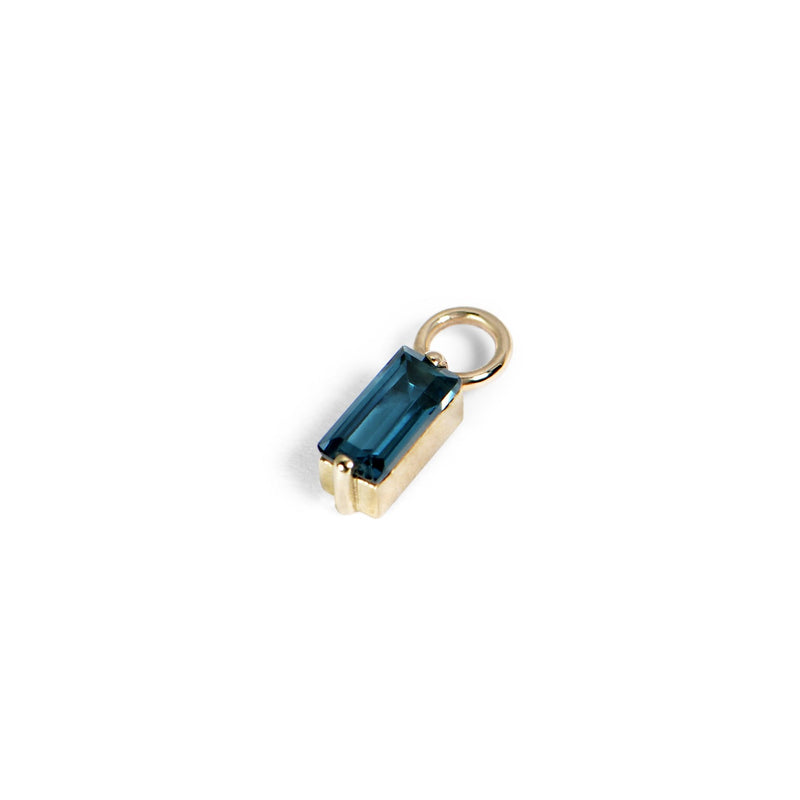 image of blue topaz earring charm in 9k gold