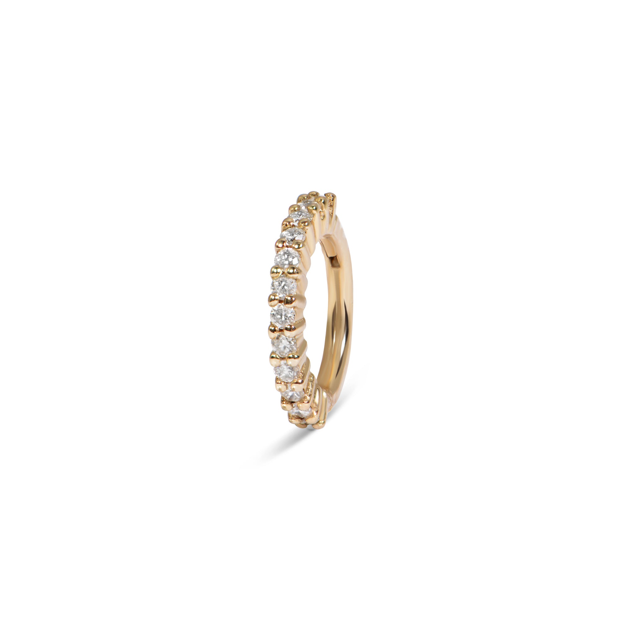 Mini Diamond Eternity Seamless Huggie Hoop Earring 9k Gold