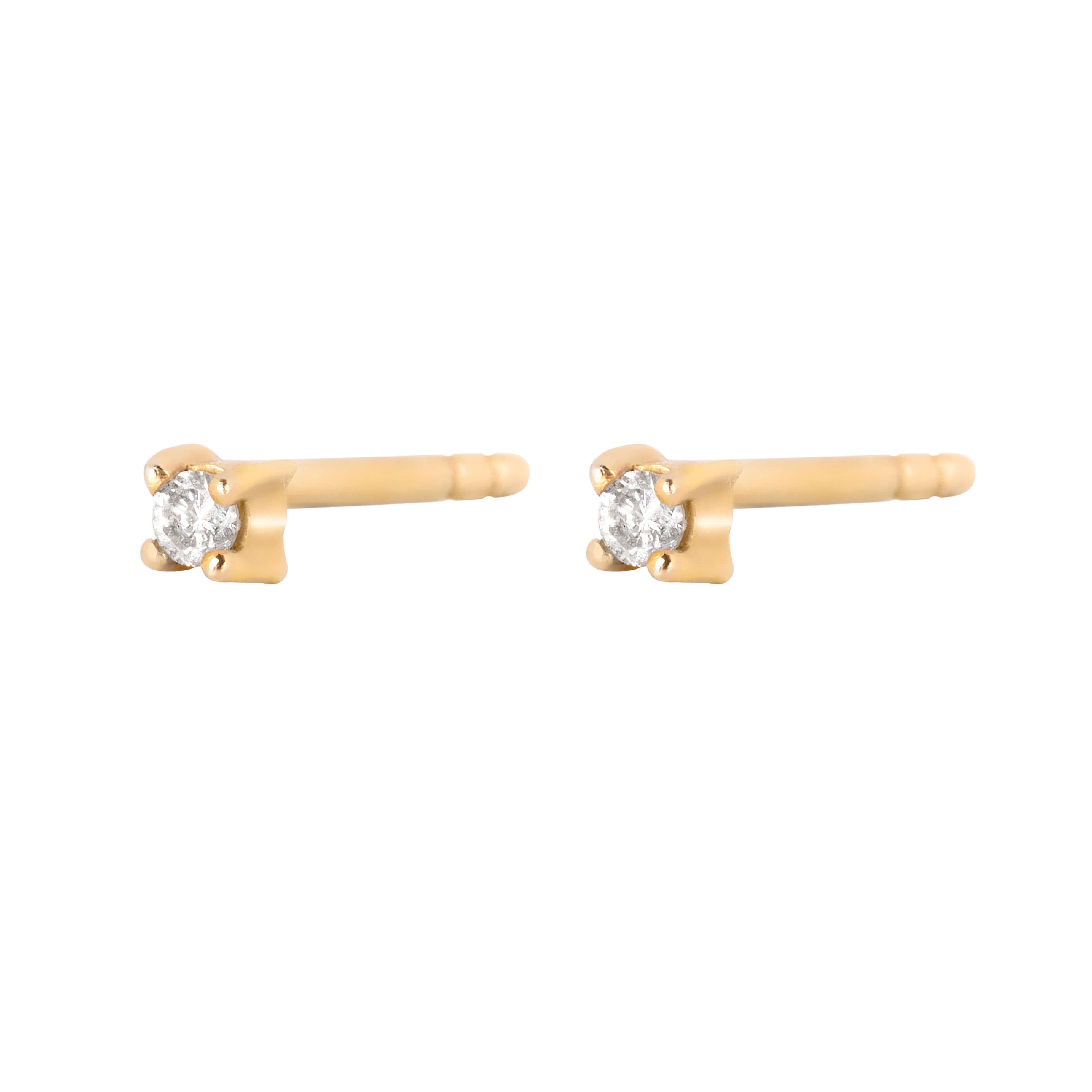 Mini Diamond Stud Pair 9k Gold