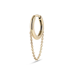 Chain Hinge Huggie Hoop Earring 9k Gold