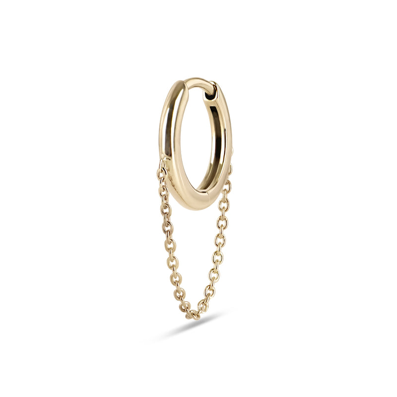 Chain Hinge Huggie Hoop Earring 9k Gold